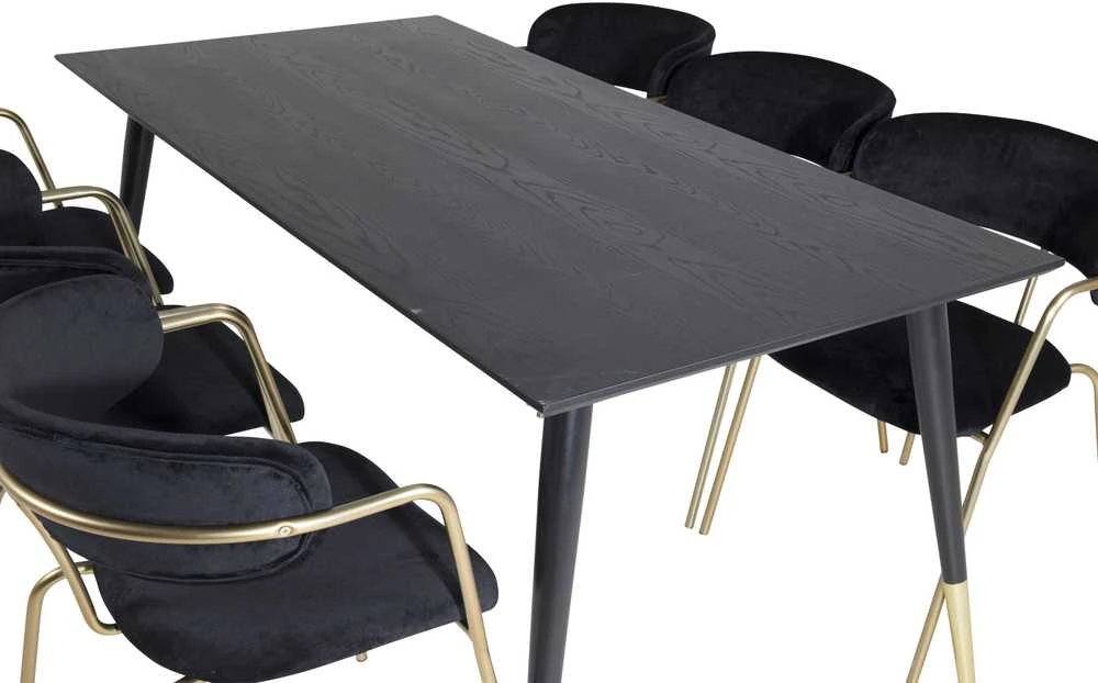 Venture Design Valgomasis stalas, Dipp, 180x90 cm, Juodas / Sėdmaišis, Arrow, Juodas