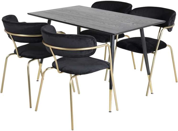 Venture Design Valgomasis stalas, Dipp, 75x120x85 cm, Juodas