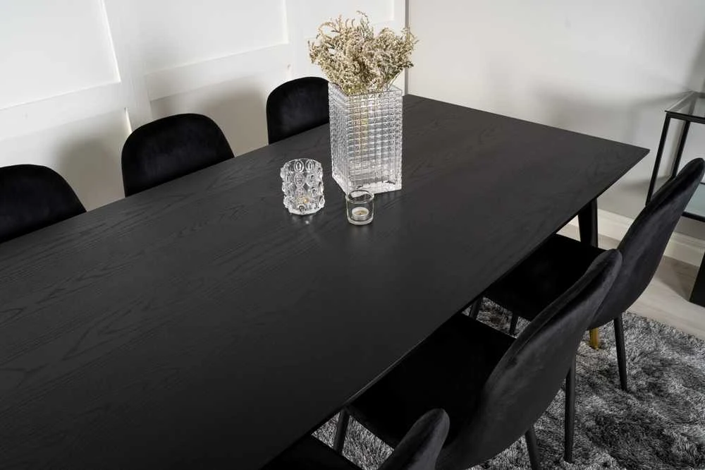 Venture Design Valgomasis stalas, Dipp, 180x90 cm, Juodas