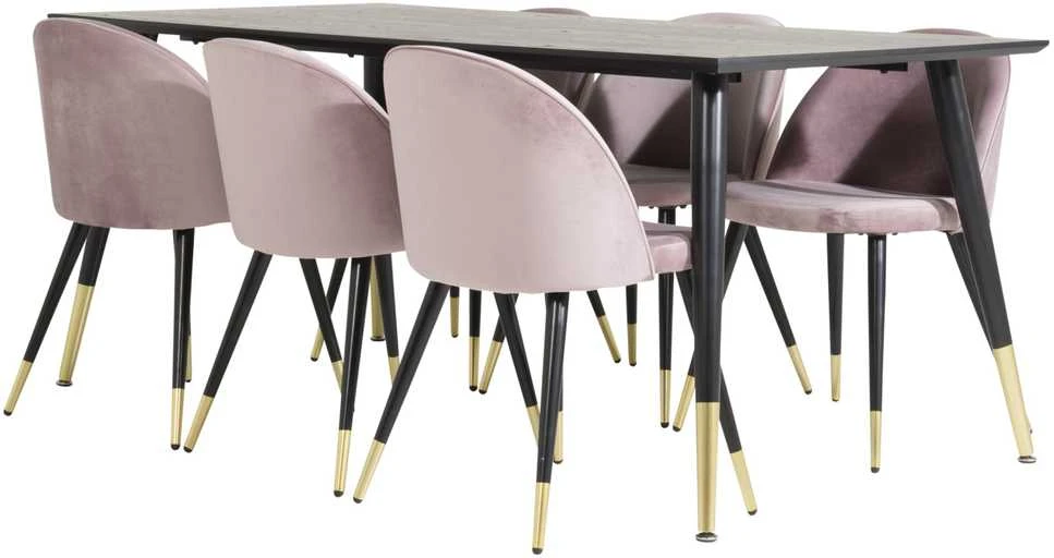 Venture Design Valgomasis stalas, Dipp, 180x90 cm, Juodas