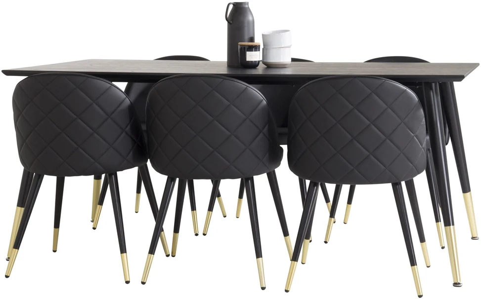 Venture Design Valgomasis stalas, Dipp, 180x90 cm, Juodas