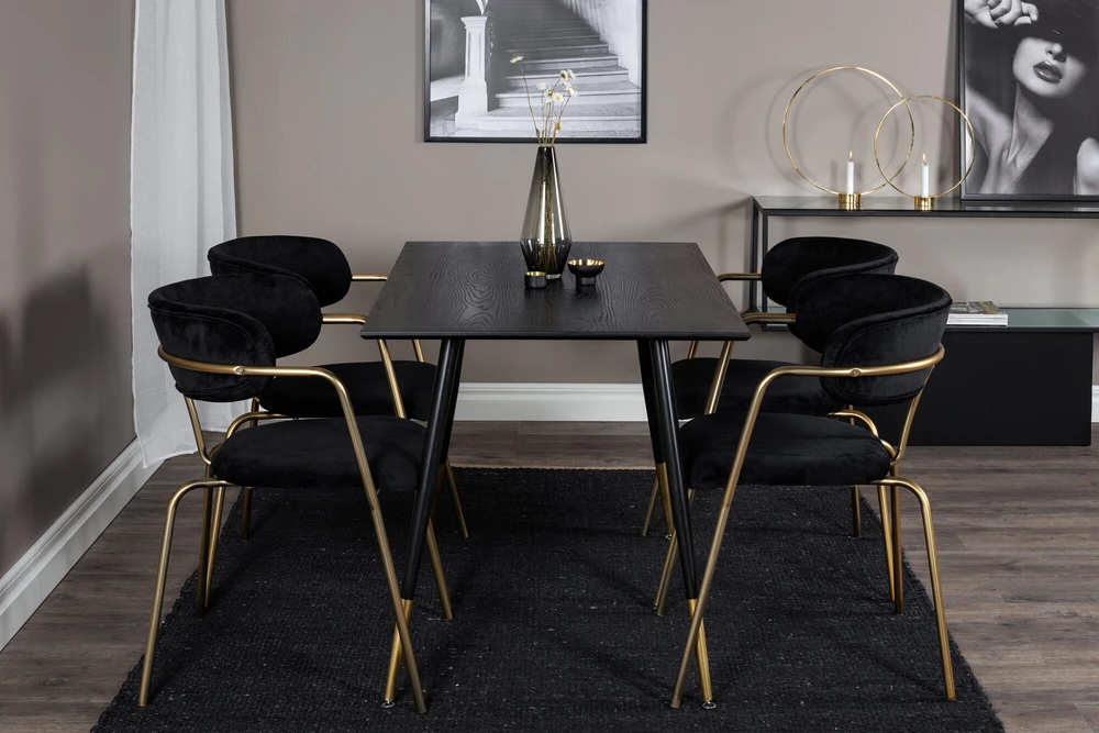 Venture Design Valgomasis stalas, Dipp, 75x120x85 cm, Juodas