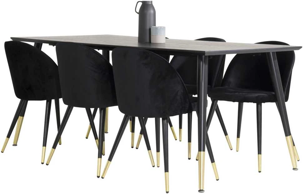 Venture Design Valgomasis stalas, Dipp, 180x90 cm, Juodas