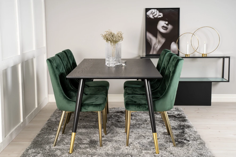 Venture Design Valgomasis stalas, Dipp, 180x90 cm, Juodas