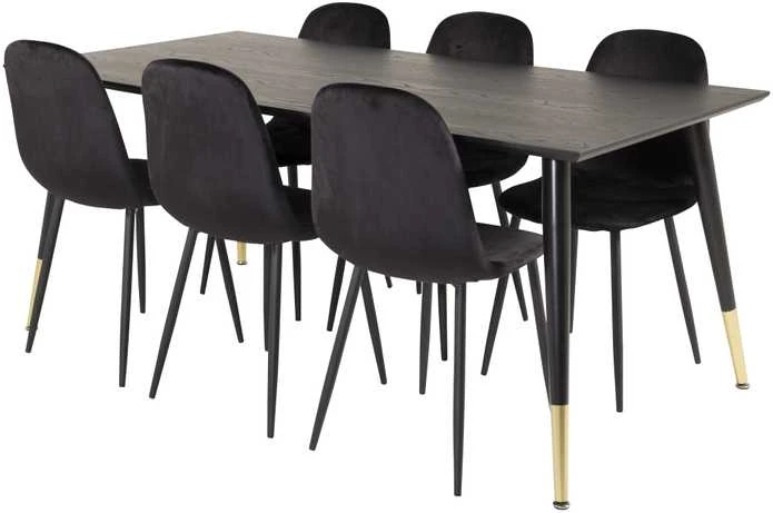 Venture Design Valgomasis stalas, Dipp, 180x90 cm, Juodas