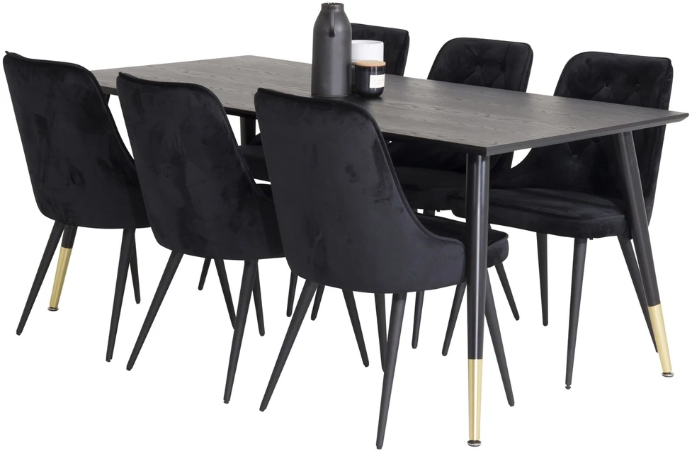 Venture Design Valgomasis stalas, Dipp, 180x90 cm, Juodas