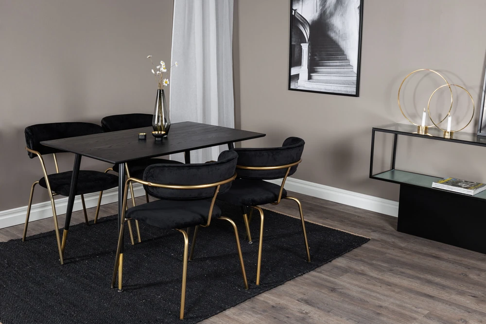 Venture Design Valgomasis stalas, Dipp, 75x120x85 cm, Juodas