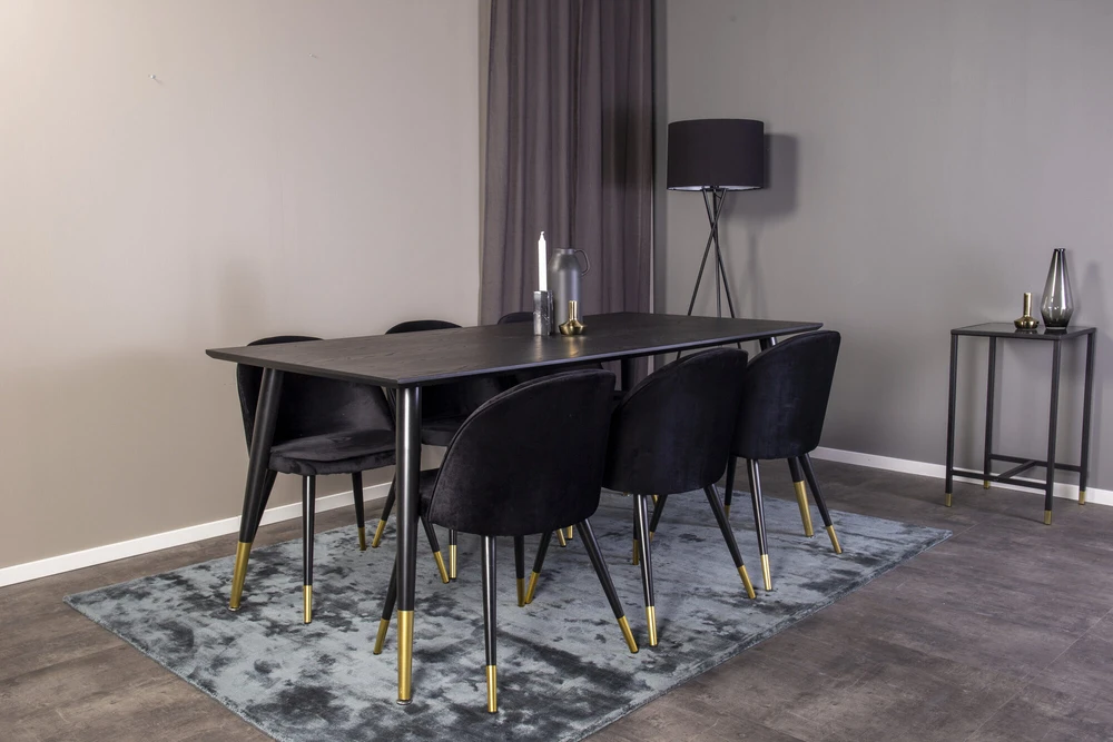 Venture Design Valgomasis stalas, Dipp, 180x90 cm, Juodas