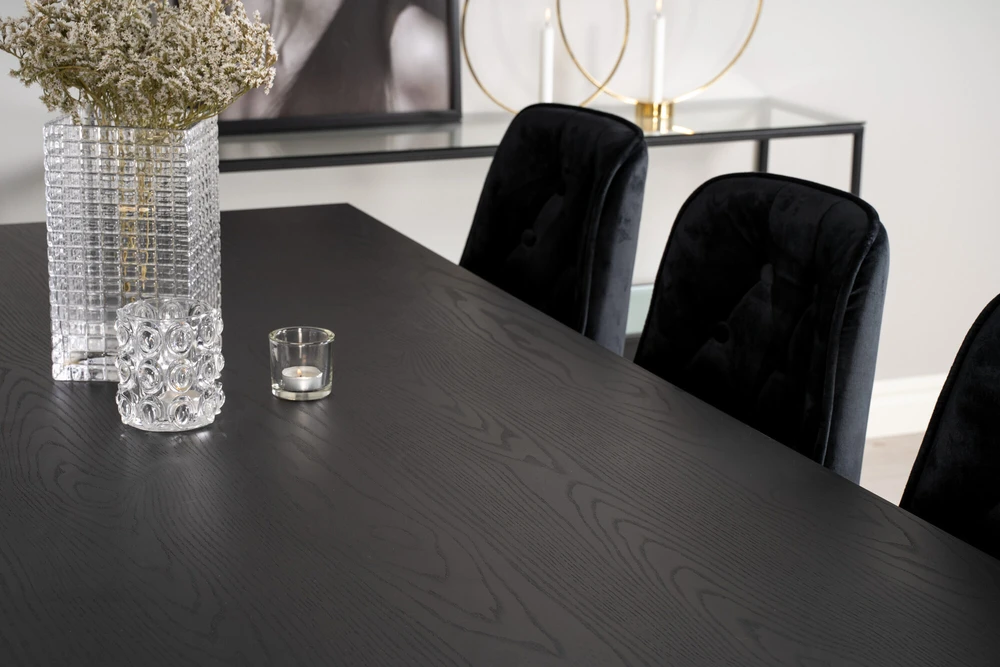 Venture Design Valgomasis stalas, Dipp, 180x90 cm, Juodas