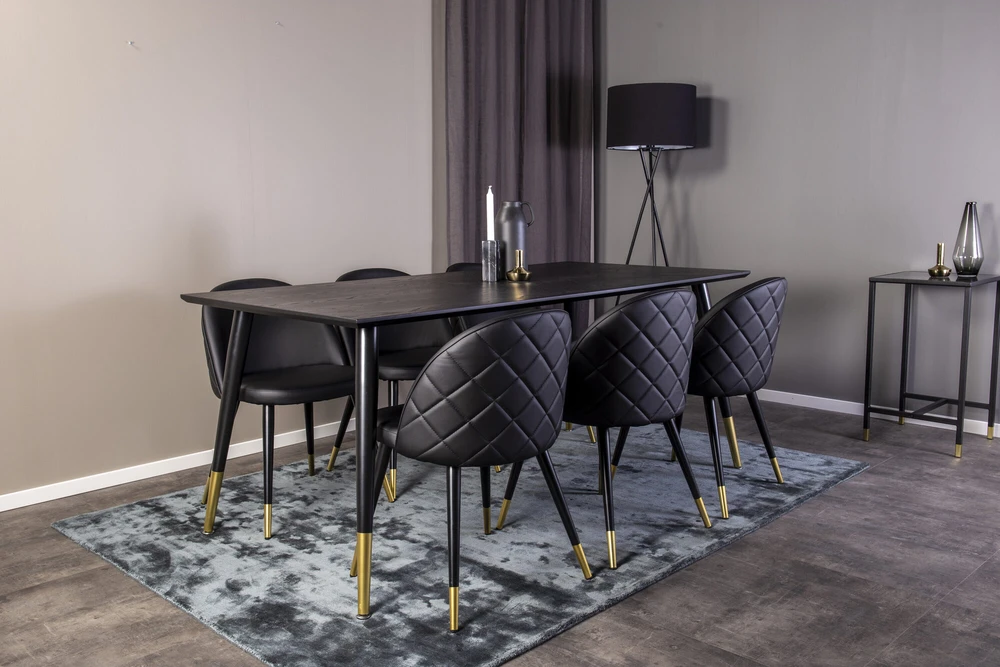 Venture Design Valgomasis stalas, Dipp, 180x90 cm, Juodas
