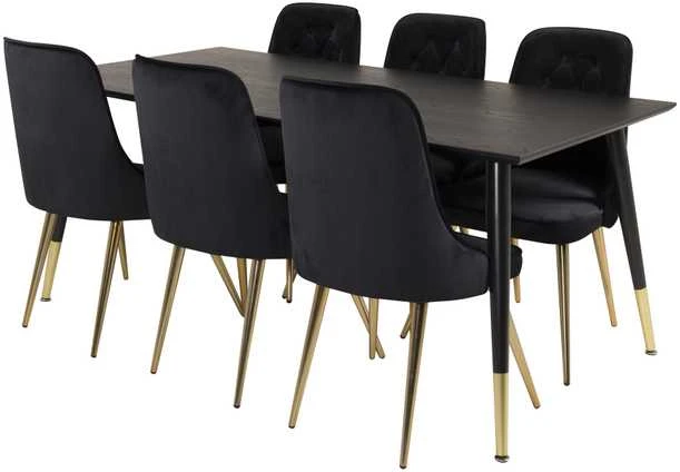 Venture Design Valgomasis stalas, Dipp, 180x90 cm, Juodas