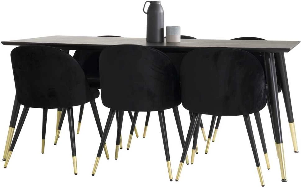 Venture Design Valgomasis stalas, Dipp, 180x90 cm, Juodas