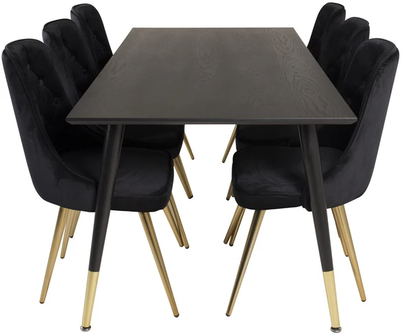 Venture Design Valgomasis stalas, Dipp, 180x90 cm, Juodas