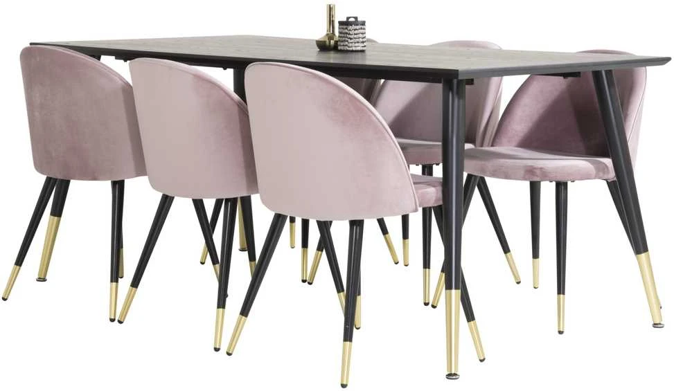 Venture Design Valgomasis stalas, Dipp, 180x90 cm, Juodas