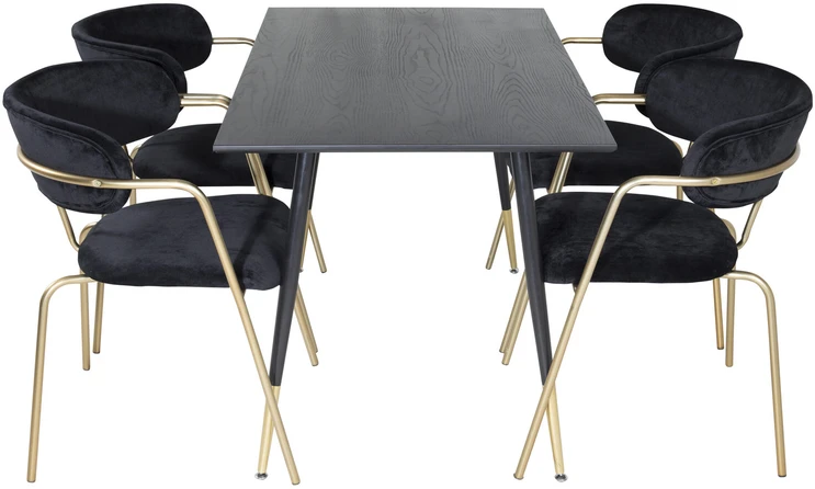 Venture Design Valgomasis stalas, Dipp, 75x120x85 cm, Juodas