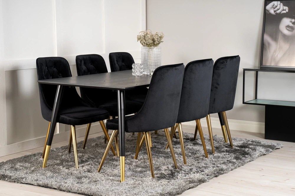 Venture Design Valgomasis stalas, Dipp, 180x90 cm, Juodas