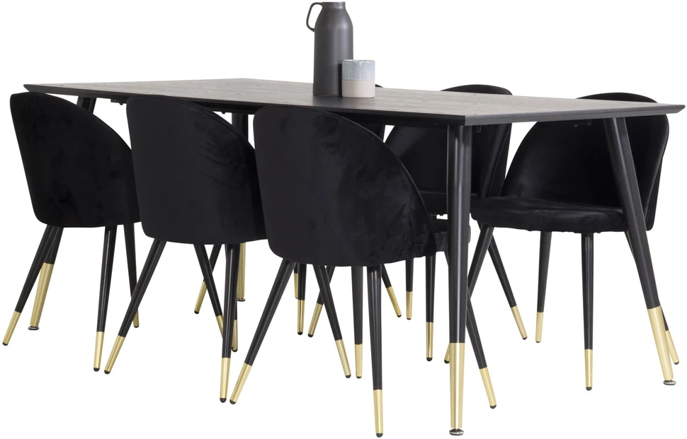 Venture Design Valgomasis stalas, Dipp, 180x90 cm, Juodas