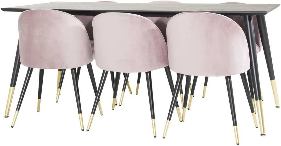 Venture Design Valgomasis stalas, Dipp, 180x90 cm, Juodas
