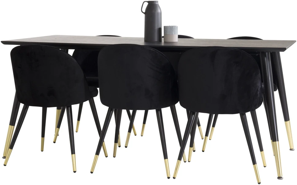 Venture Design Valgomasis stalas, Dipp, 180x90 cm, Juodas