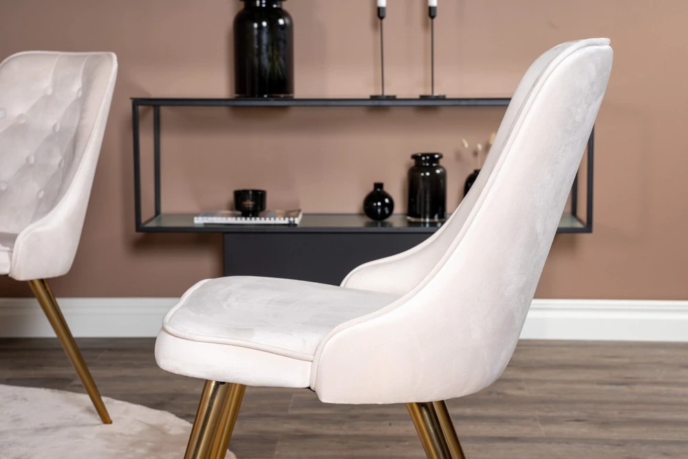 Venture Design Valgomasis stalas, Estelle, ø106xA75 cm, Juoda/Balta Marmuras, Valgomasis kėdė, Velvet Deluxe, 66x88.5x50 cm, Bėžinės.