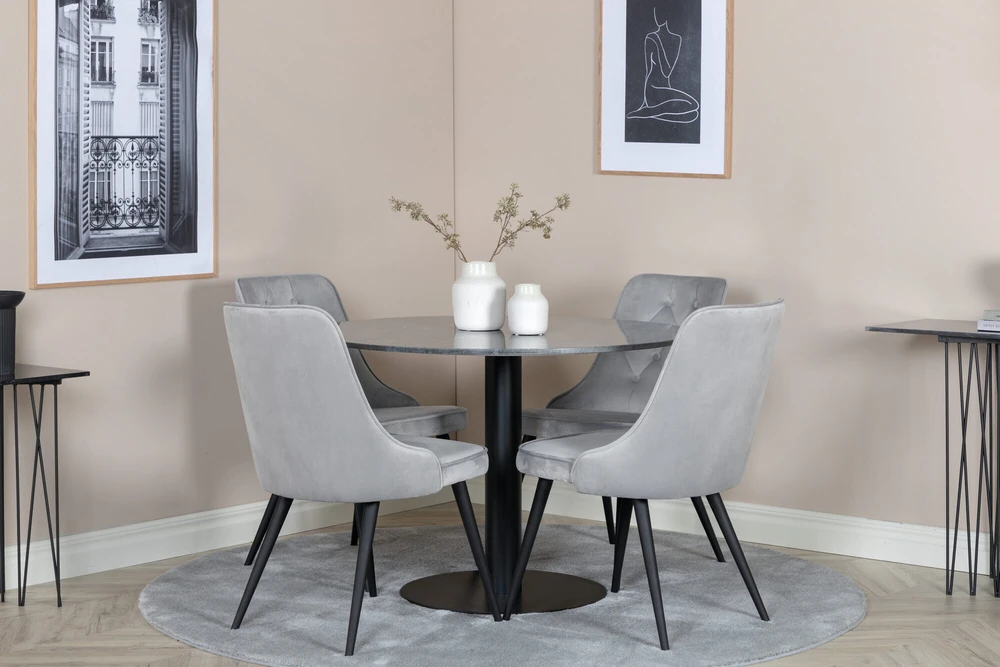 Venture Design Valgomasis stalas, Estelle, ø106 cm, Juodas