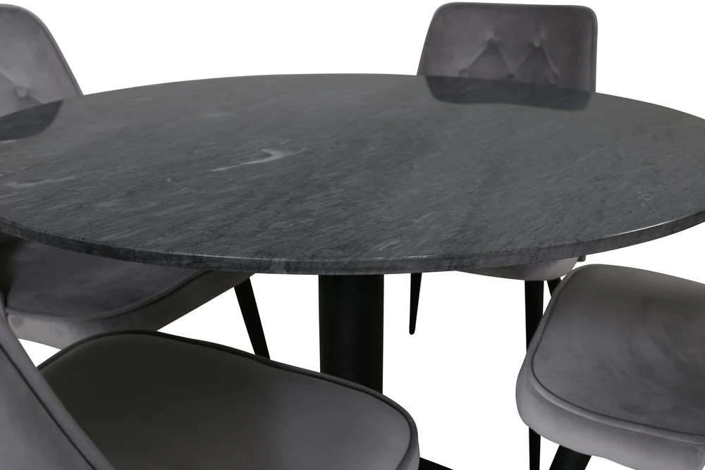 Venture Design Valgomasis stalas, Estelle, ø106 cm, Juodas