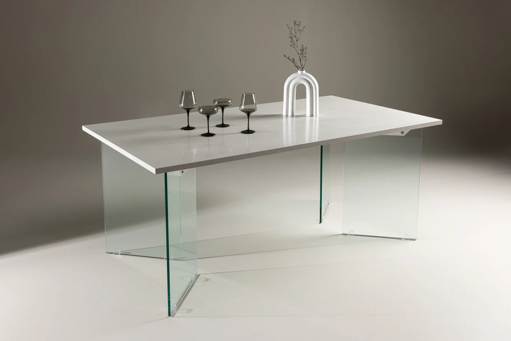 Venture Design Valgomasis stalas, Ester, 180x90 cm, šviesiai pilkas