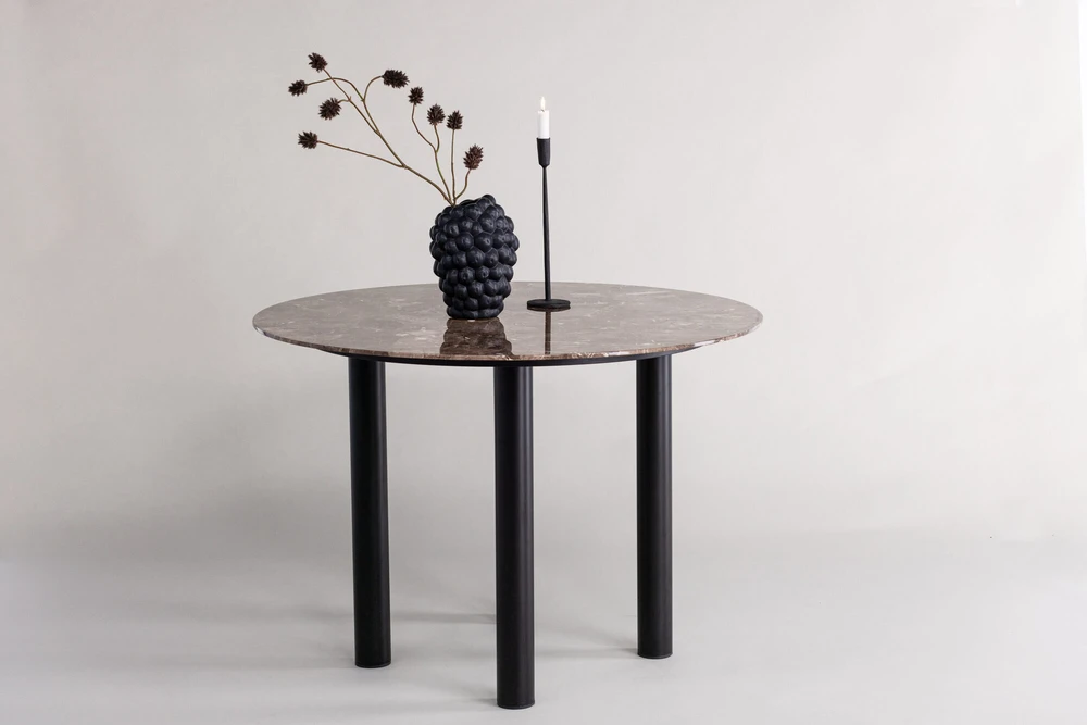 Venture Design Valgomasis stalas, Havsten, Ø106x75 cm, juodas