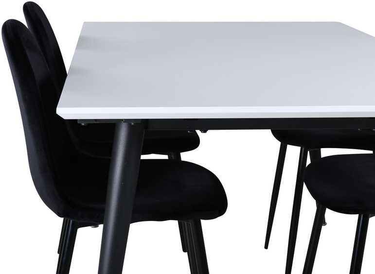 Venture Design Valgomasis stalas, Jimmy, 240x150 cm, Juodas, Valgomasis kėdė, Polar, 88x42.5 cm, Juoda