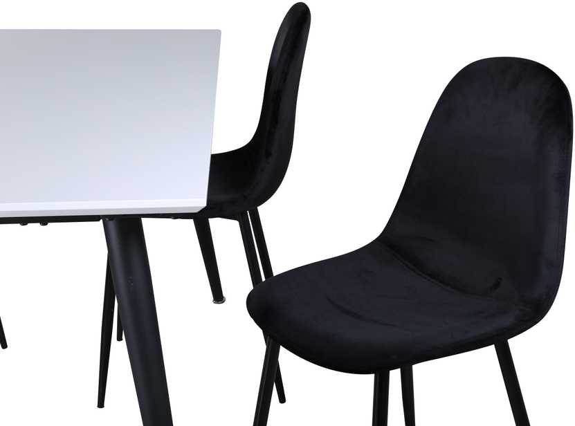 Venture Design Valgomasis stalas, Jimmy, 240x150 cm, Juodas, Valgomasis kėdė, Polar, 88x42.5 cm, Juoda