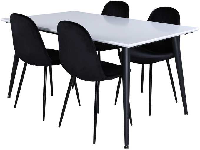 Venture Design Valgomasis stalas, Jimmy, 240x150 cm, Juodas, Valgomasis kėdė, Polar, 88x42.5 cm, Juoda