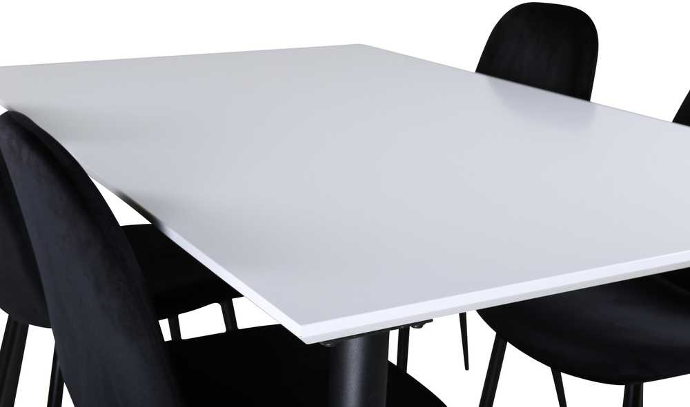 Venture Design Valgomasis stalas, Jimmy, 240x150 cm, Juodas, Valgomasis kėdė, Polar, 88x42.5 cm, Juoda