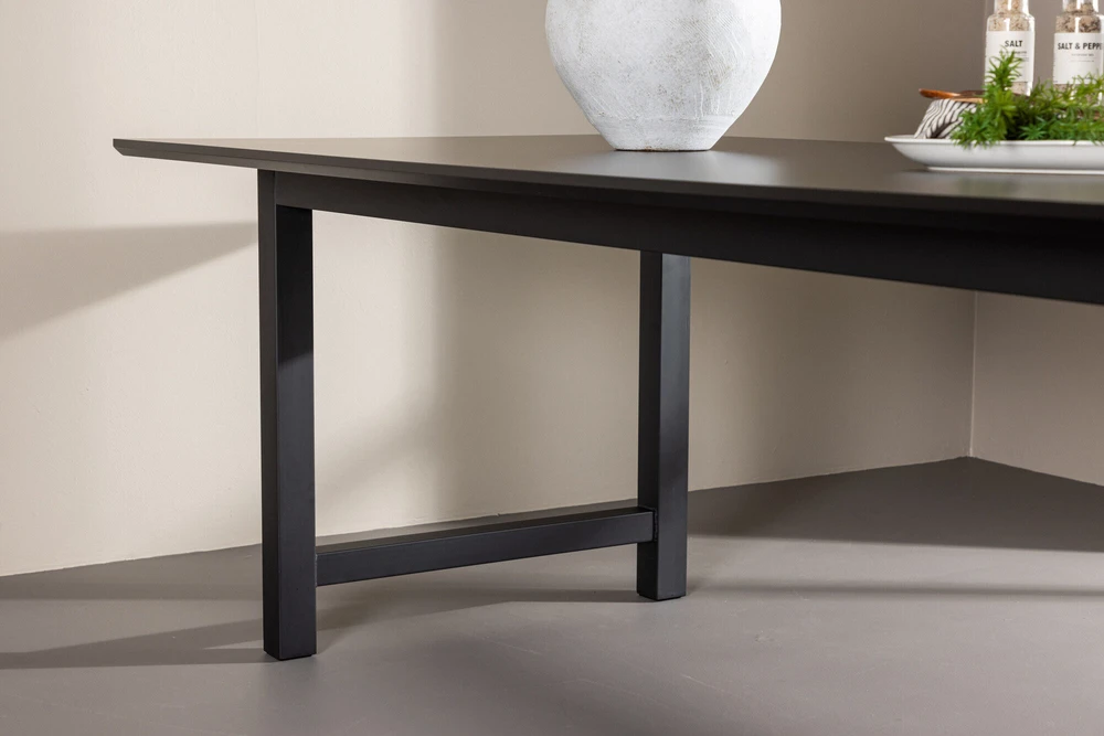 Venture Design Valgomasis stalas, Kiekis, 220x100 cm, Juodas