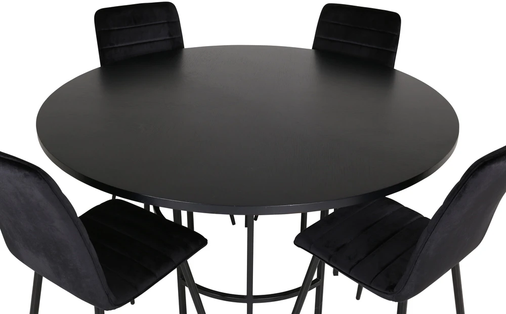 Venture Design Valgomasis stalas, Kopenhaga, 140x74 cm, Juodas / Valgomasis kėdė, Windu Lyx, 49x94x43 cm, Juoda