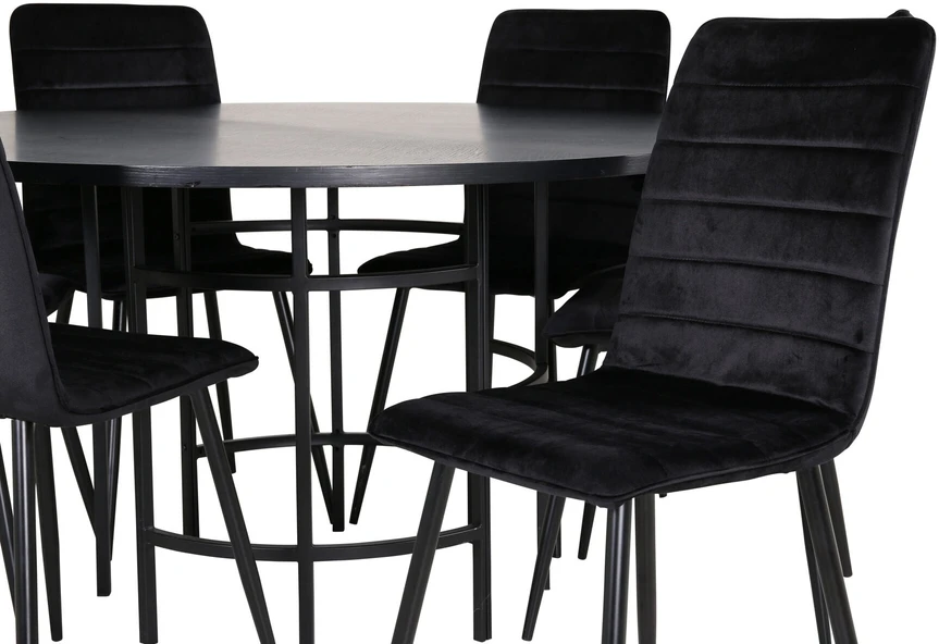 Venture Design Valgomasis stalas, Kopenhaga, 140x74 cm, Juodas + Valgomasis kėdė, Windu Lyx, 49x94x43 cm, Juoda