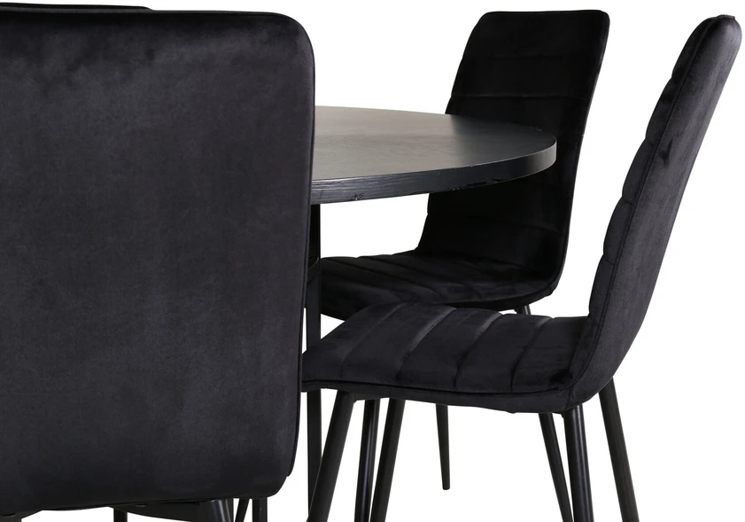 Venture Design Valgomasis stalas, Kopenhaga, 140x74 cm, Juodas + Valgomasis kėdė, Windu Lyx, 49x94x43 cm, Juoda