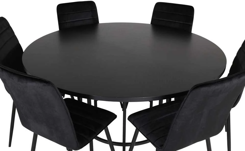 Venture Design Valgomasis stalas, Kopenhaga, 140x74 cm, Juodas + Valgomasis kėdė, Windu Lyx, 49x94x43 cm, Juoda
