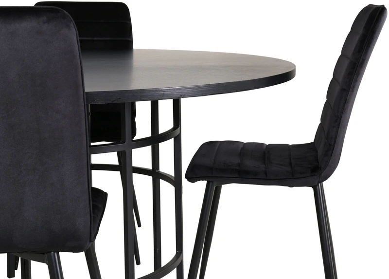 Venture Design Valgomasis stalas, Kopenhaga, 140x74 cm, Juodas / Valgomasis kėdė, Windu Lyx, 49x94x43 cm, Juoda