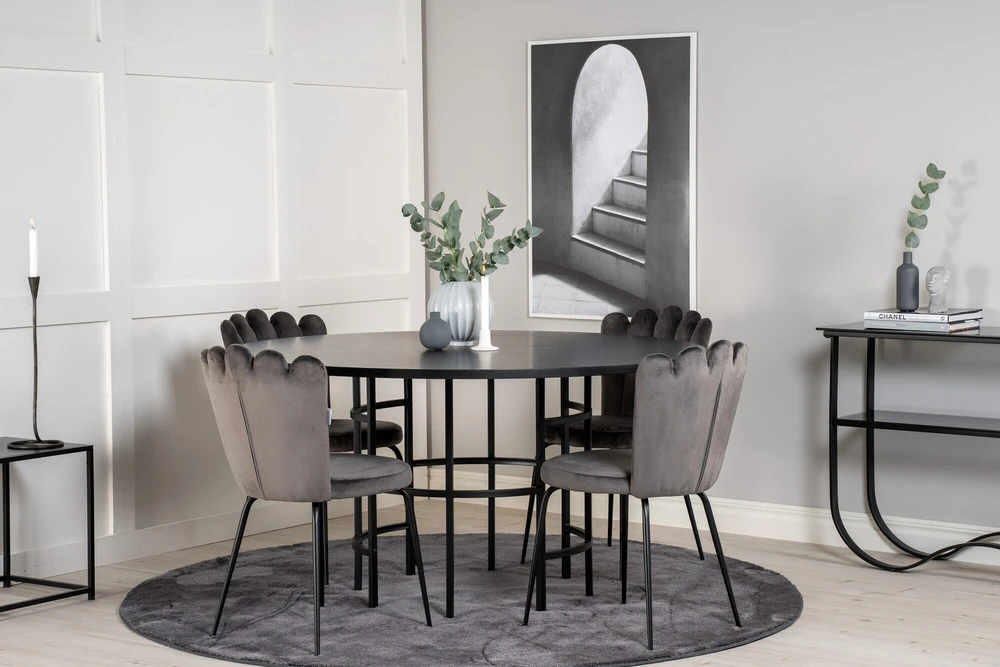 Venture Design Valgomasis stalas, Kopenhaga, ⌀140 cm, Juodas