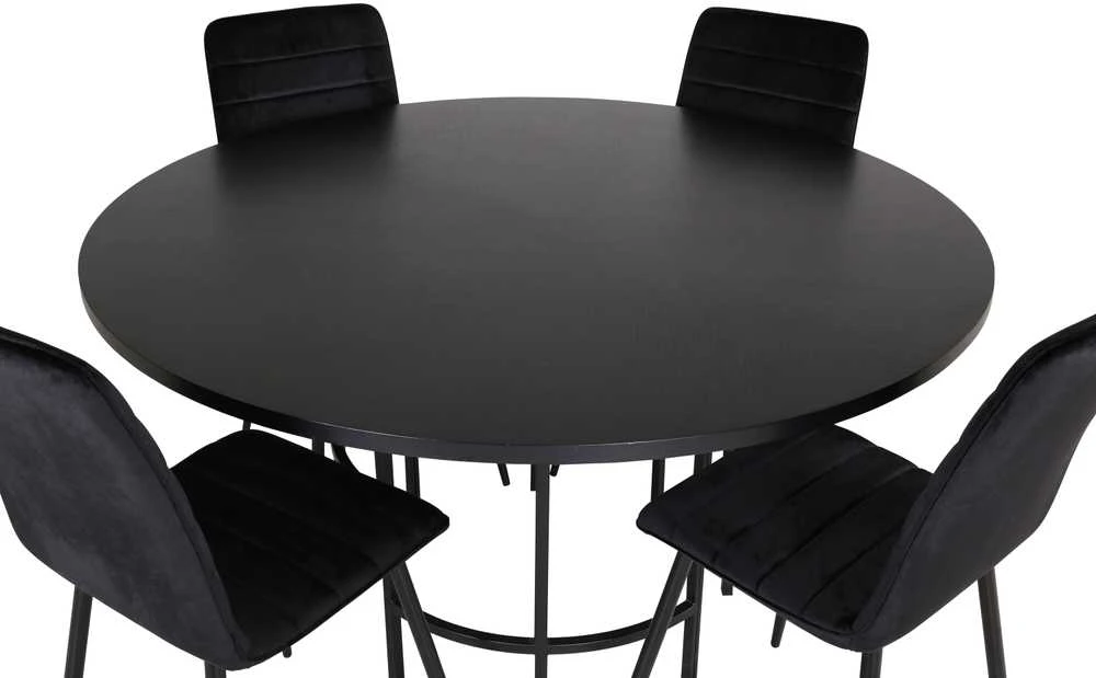 Venture Design Valgomasis stalas, Kopenhaga, 140x74 cm, Juodas / Valgomasis kėdė, Windu Lyx, 49x94x43 cm, Juoda