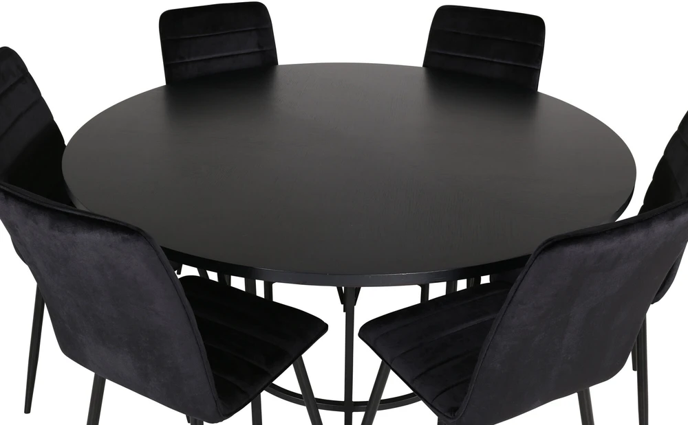 Venture Design Valgomasis stalas, Kopenhaga, 140x74 cm, Juodas + Valgomasis kėdė, Windu Lyx, 49x94x43 cm, Juoda
