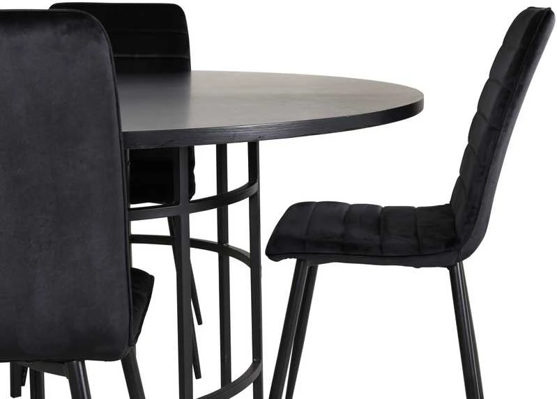 Venture Design Valgomasis stalas, Kopenhaga, 140x74 cm, Juodas / Valgomasis kėdė, Windu Lyx, 49x94x43 cm, Juoda