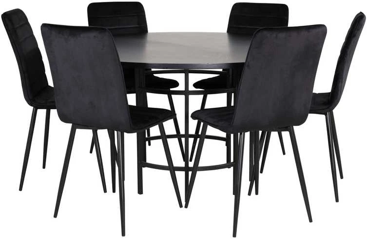 Venture Design Valgomasis stalas, Kopenhaga, 140x74 cm, Juodas + Valgomasis kėdė, Windu Lyx, 49x94x43 cm, Juoda