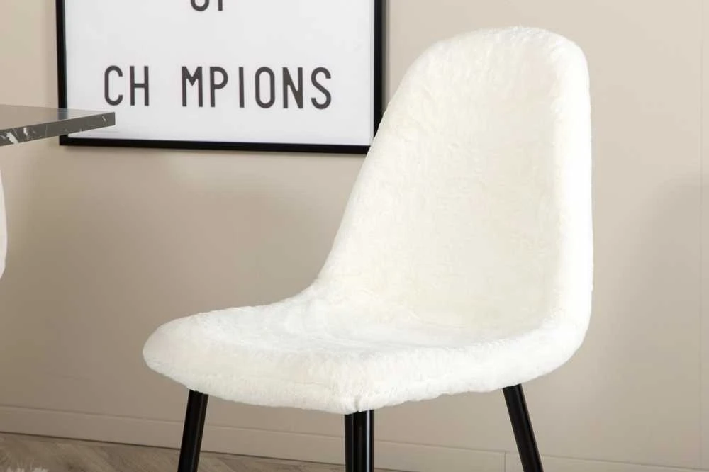 Venture Design Valgomasis stalas, Marbs, 110x75 cm, Juodas, Valgomasis kėdė, Polar, 53x87x44 cm, Balta