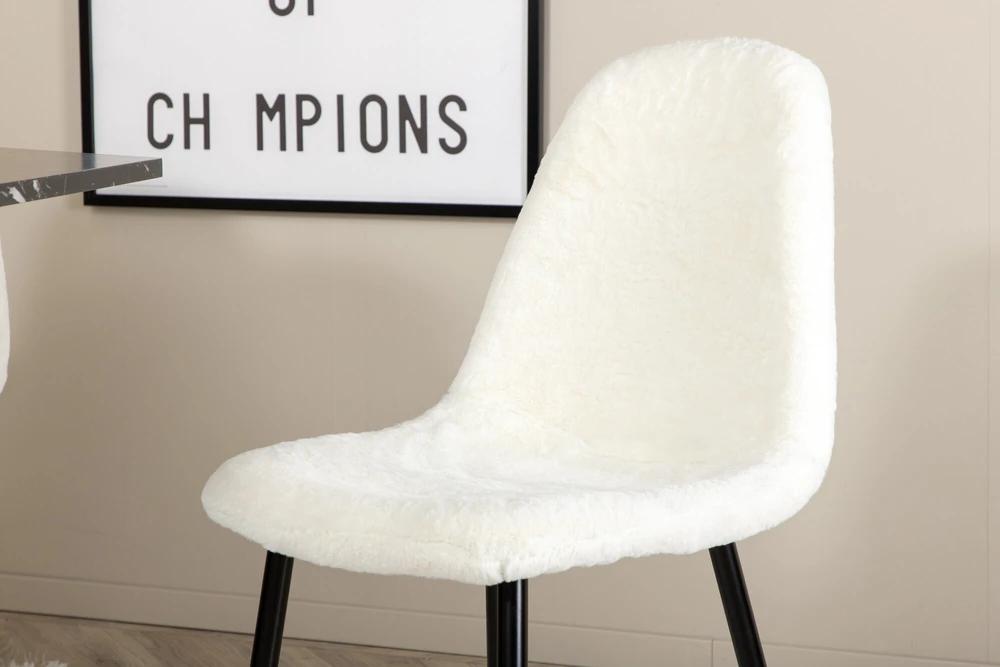 Venture Design Valgomasis stalas, Marbs, 110x75 cm, Juodas, Valgomasis kėdė, Polar, 53x87x44 cm, Balta