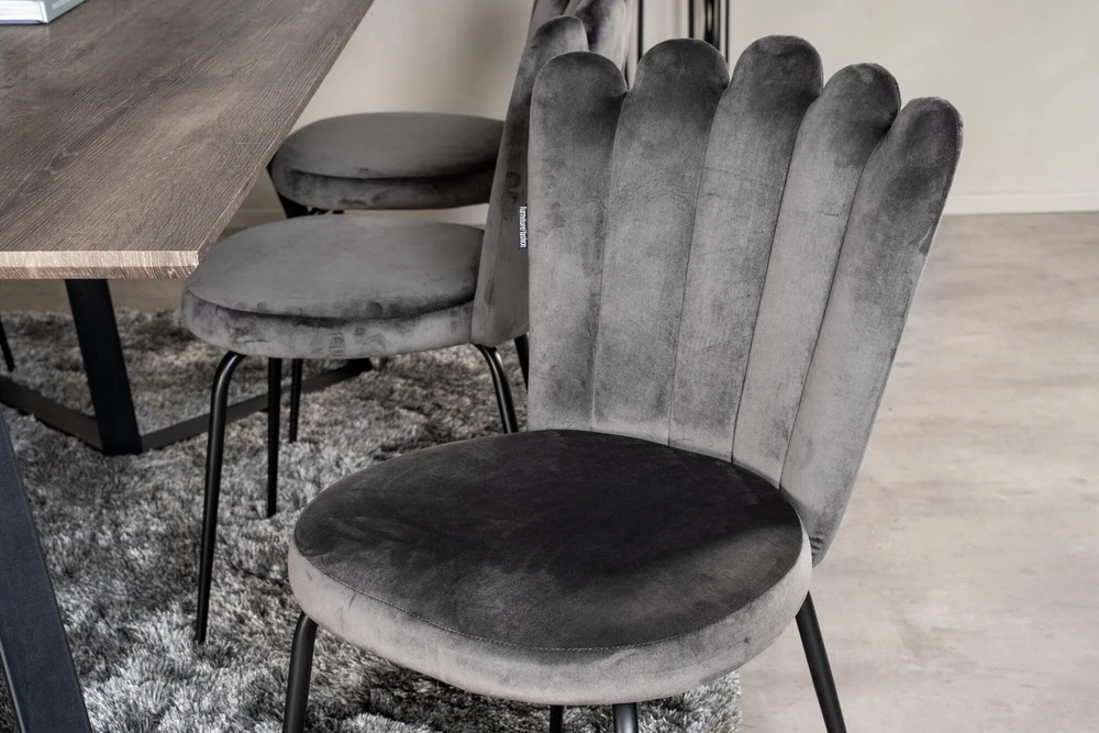 Venture Design Valgomasis stalas, Marina, 180x90 cm, Juoda / Pilka ąžuolo
