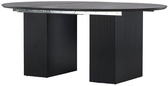 Venture Design Valgomasis stalas, Matilda ištraukiamas, ø130 cm, Juodas
