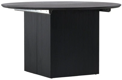 Venture Design Valgomasis stalas, Matilda ištraukiamas, ø130 cm, Juodas