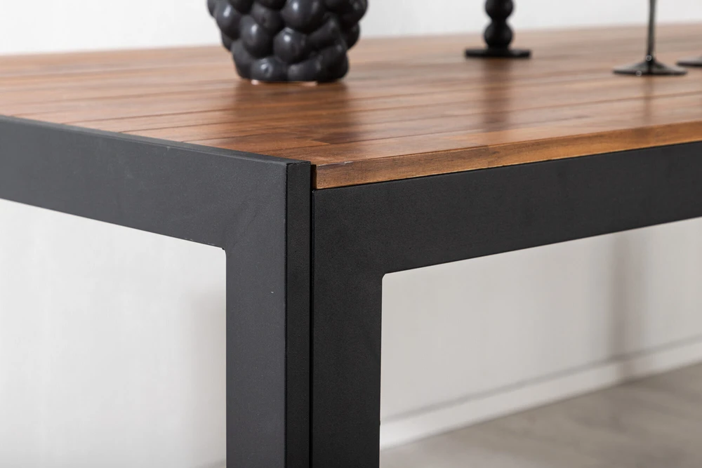 Venture Design Valgomasis stalas, medis, 205x90 cm, juodas