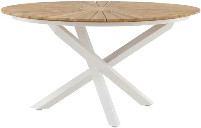 Venture Design Valgomasis stalas, Meksika, ø140 cm, Balta/Teakinis